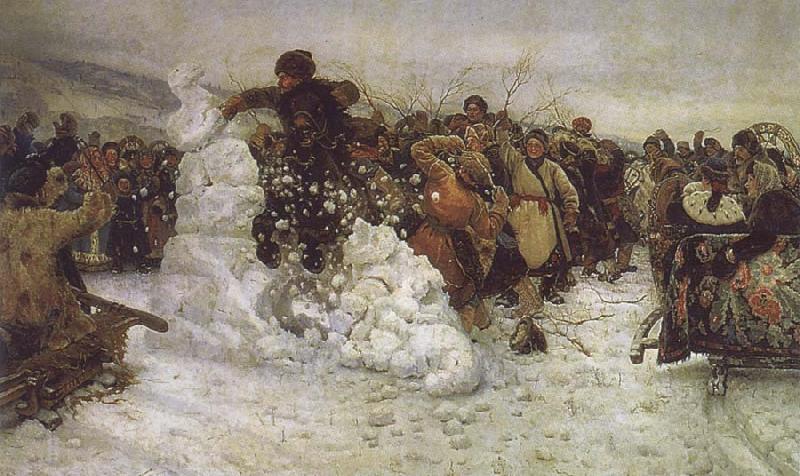 Vasily Surikov The Taking of the Snow Sweden oil painting art